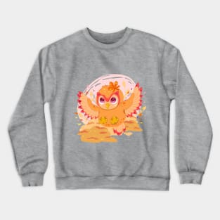 The little cute orange owl with pattern- for Men or Women Kids Boys Girls love owl Crewneck Sweatshirt